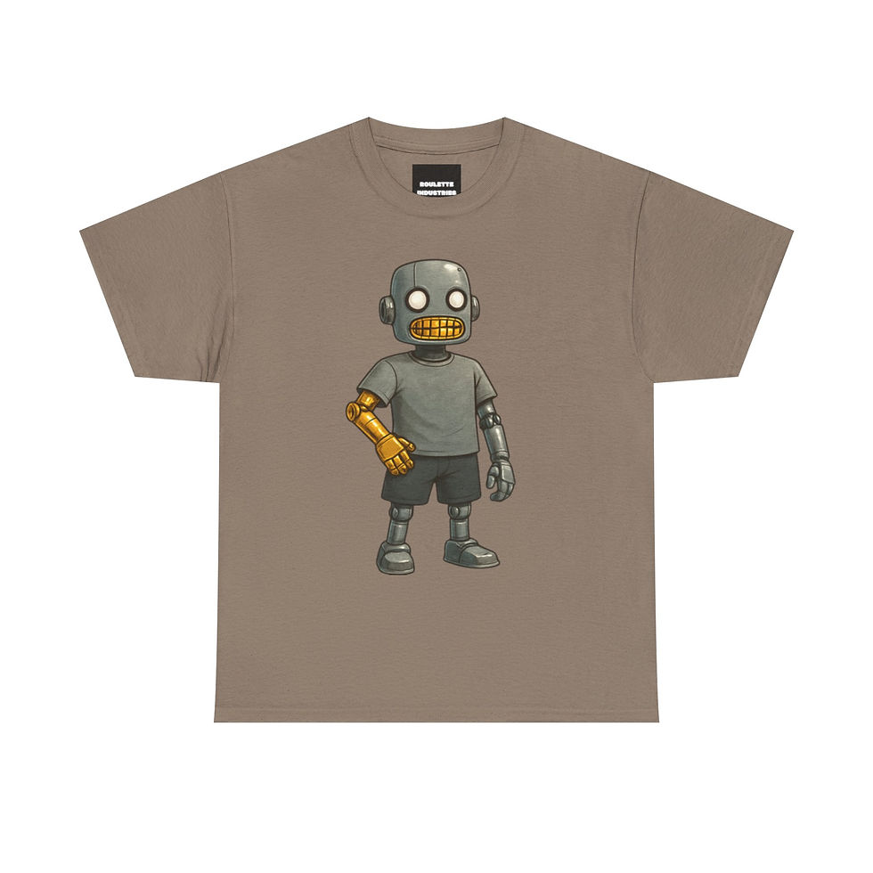 Thumbnail: Playful Robot Graphic Tee for Retro Enthusiasts, Unisex T-Shirt, Casual Wear