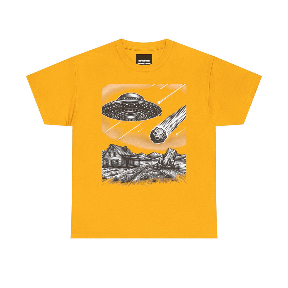 Thumbnail: Alien Landscape Unisex Heavy Cotton Tee - Perfect for Sci-Fi Lovers