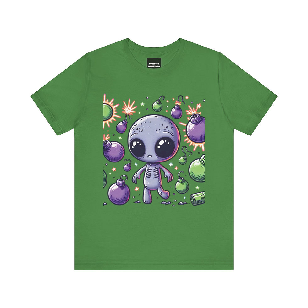 Thumbnail: Cute Alien Graphic Tee - Fun Short Sleeve T-Shirt for Kids & Adults