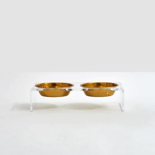 Gold on sale dog bowl