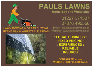 August 2018 - Due to the rain this morning no lawns will be cut today. I will be in touch with all a
