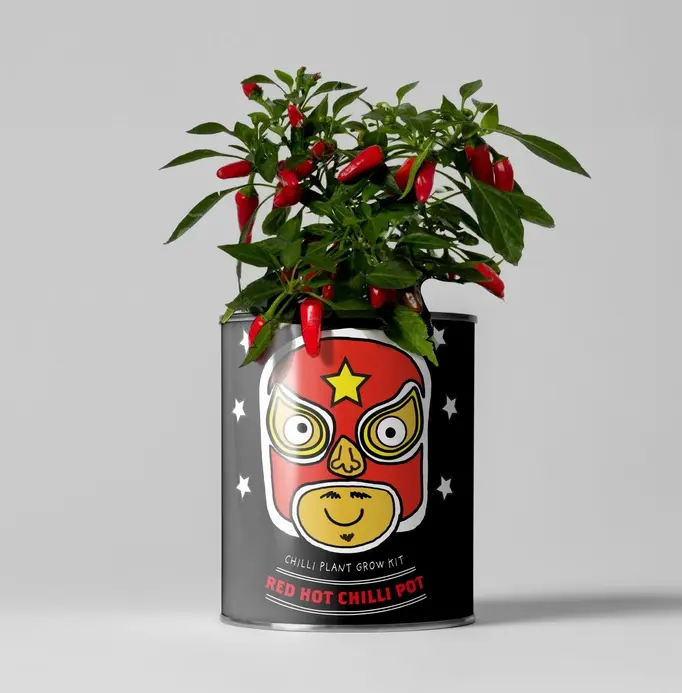 The Plant Gift Co. Red Hot Chilli Pot Grow Your Own Plant Tin Kit Gardening Gift