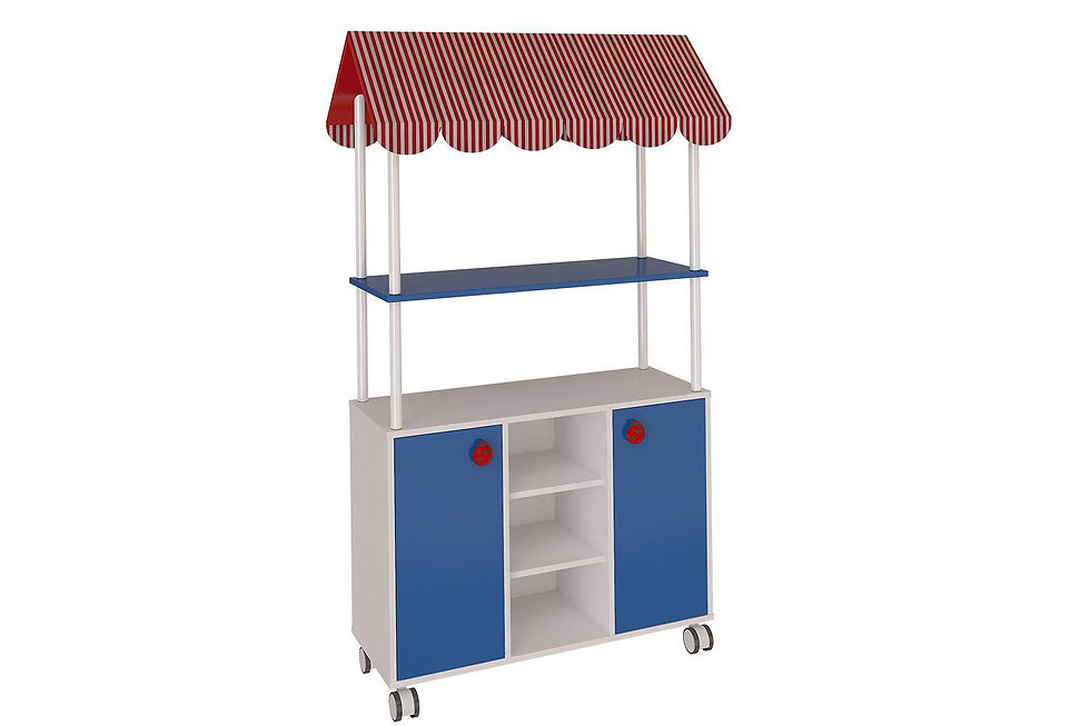 Sistema de mueble bajo con toldo y puertas