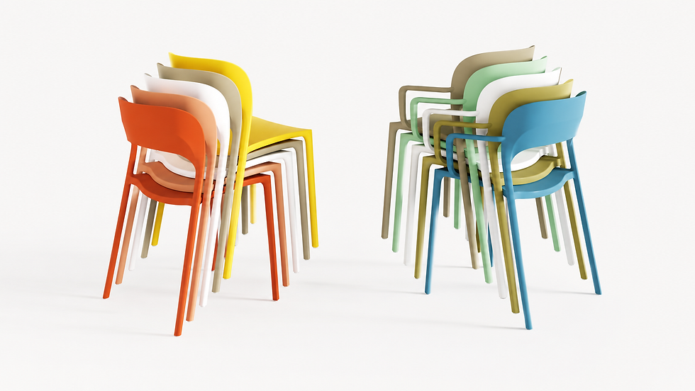 Miniatura: Silla Lesmo de diseño apilable para colectividades, oficinas y espacios contract