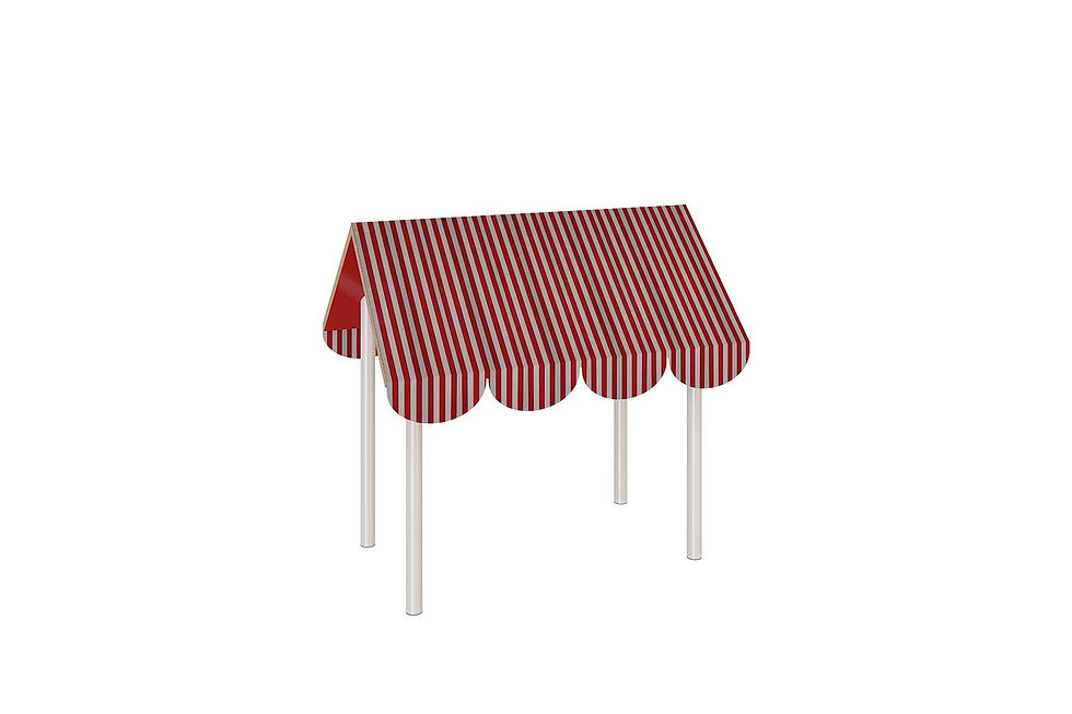 Sistema de mueble bajo con toldo decorativo