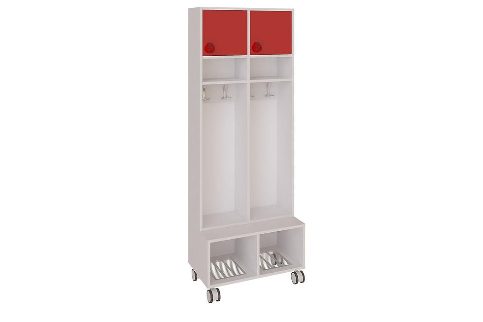 Mueble móvil con compartimentos y puertas superiores