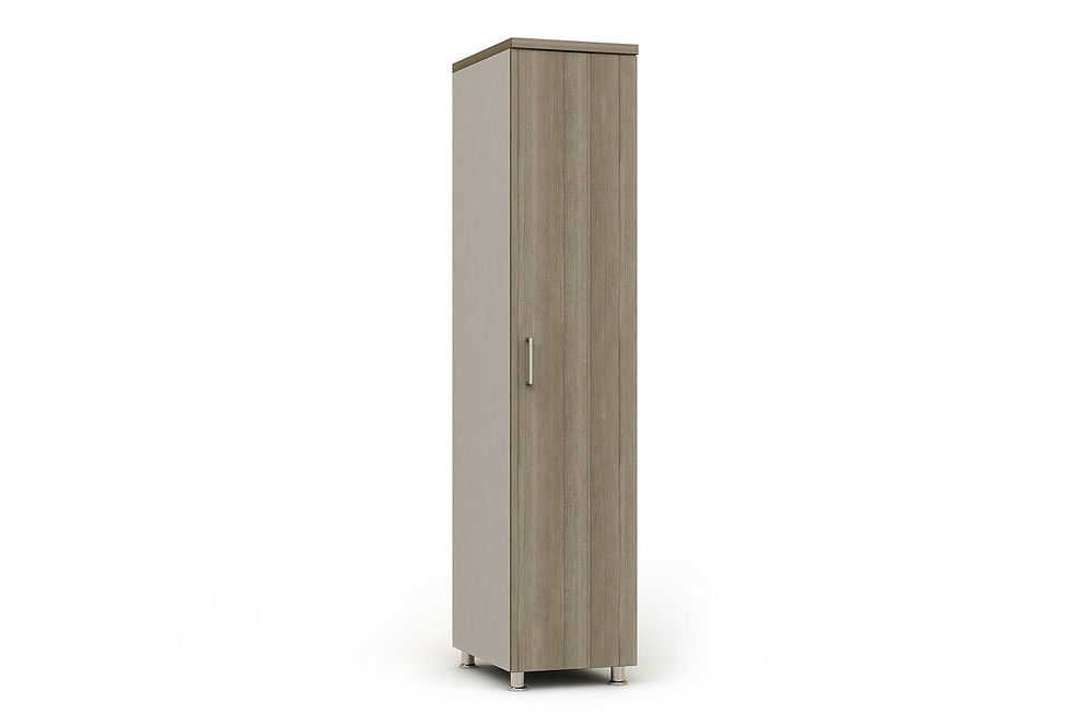 Miniatura: Armario modular alto estrecho con puertas de madera