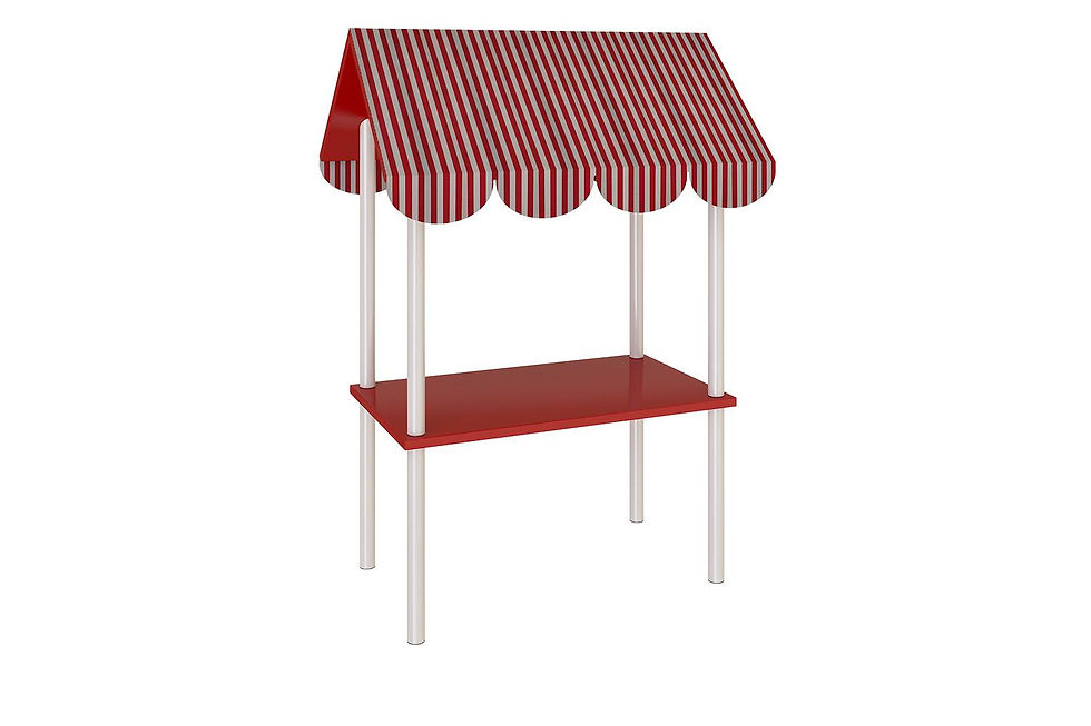 Miniatura: Sistema de mesa baja con toldo decorativo