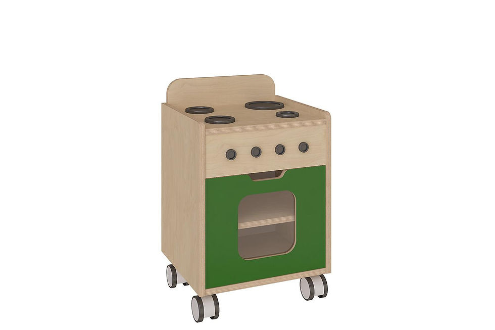 Cocina infantil móvil con placa y horno