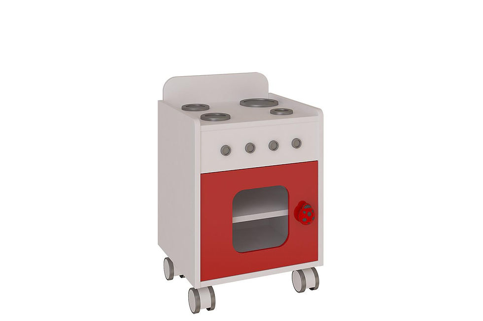 Cocina infantil móvil con placa y horno