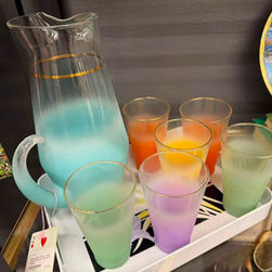 Colorful glassware with pitcher