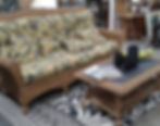 Wicker couch and coffee table