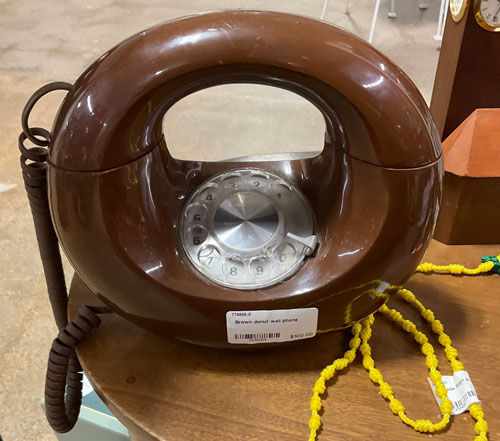 Vintage retro brown landline phone