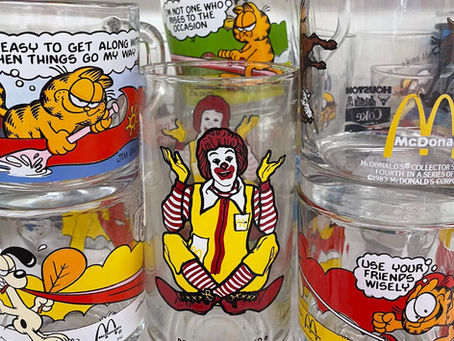 Vintage Ronald McDonald glass with other collectible glassware