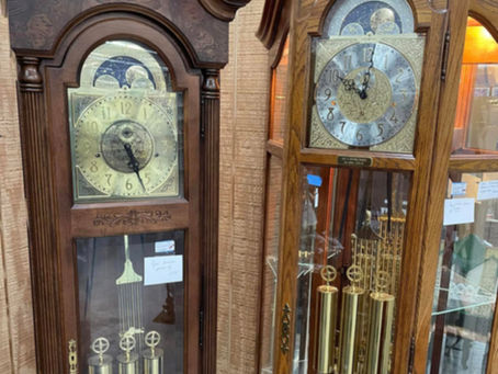 Antique wood grandfather clocks