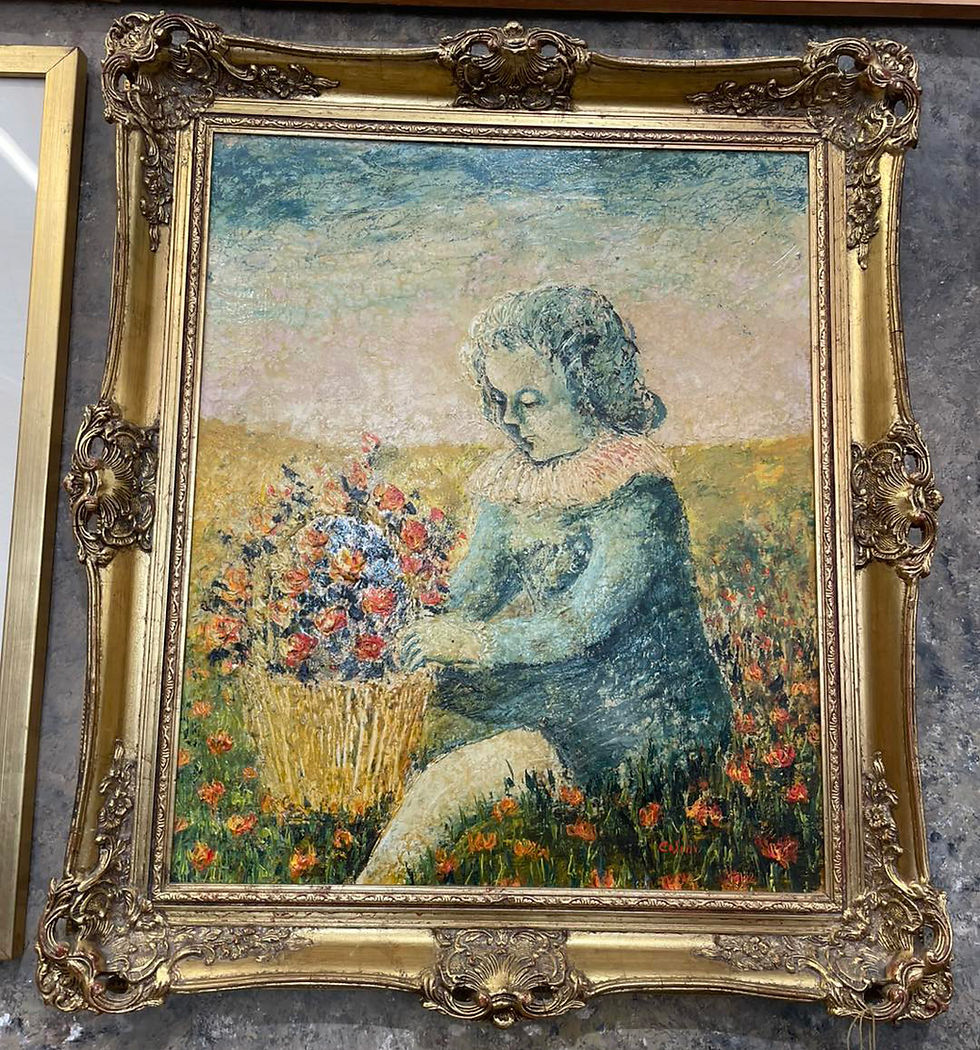 Antique frame with painting