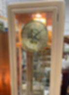 Blonde wood grandfather clock