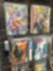 Racks of X-Men comic books at antique mall booth