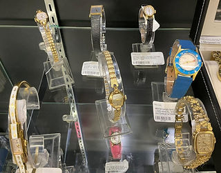 Selection of vintage women's watches in antique mall