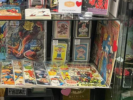 Shelf of fun, nostalgic memorabilia