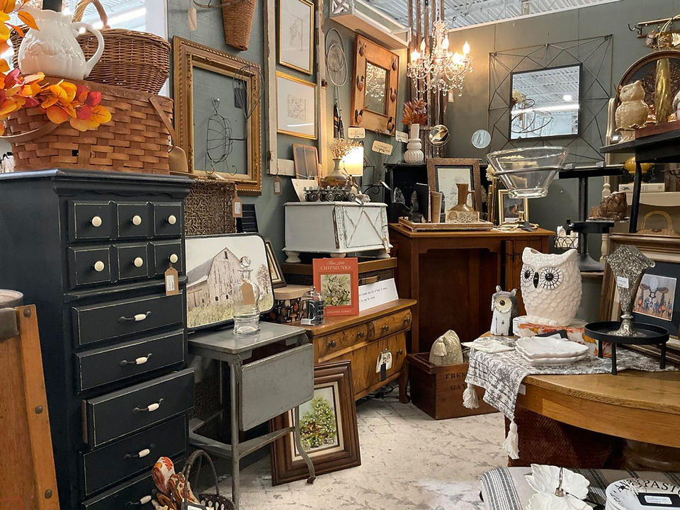 Antique Mall Booth full of antiques and vintage goods
