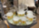 Colorful Floral Tea Set on Tray