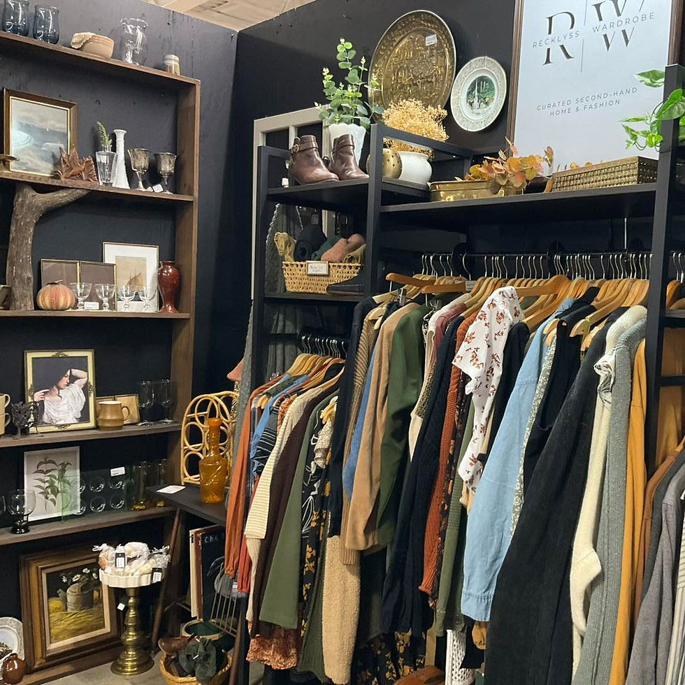 Phoenix antique mall booth with vintage clothing