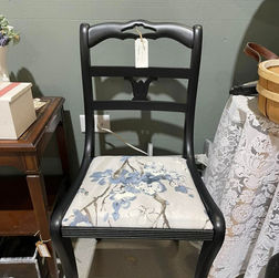 Vintage black painted dining chair 