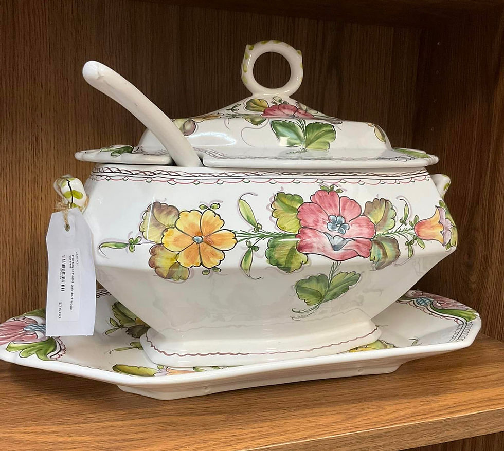 Antique gravy dish and saucer