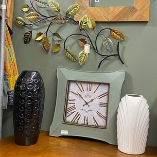 Vintage clock and vases