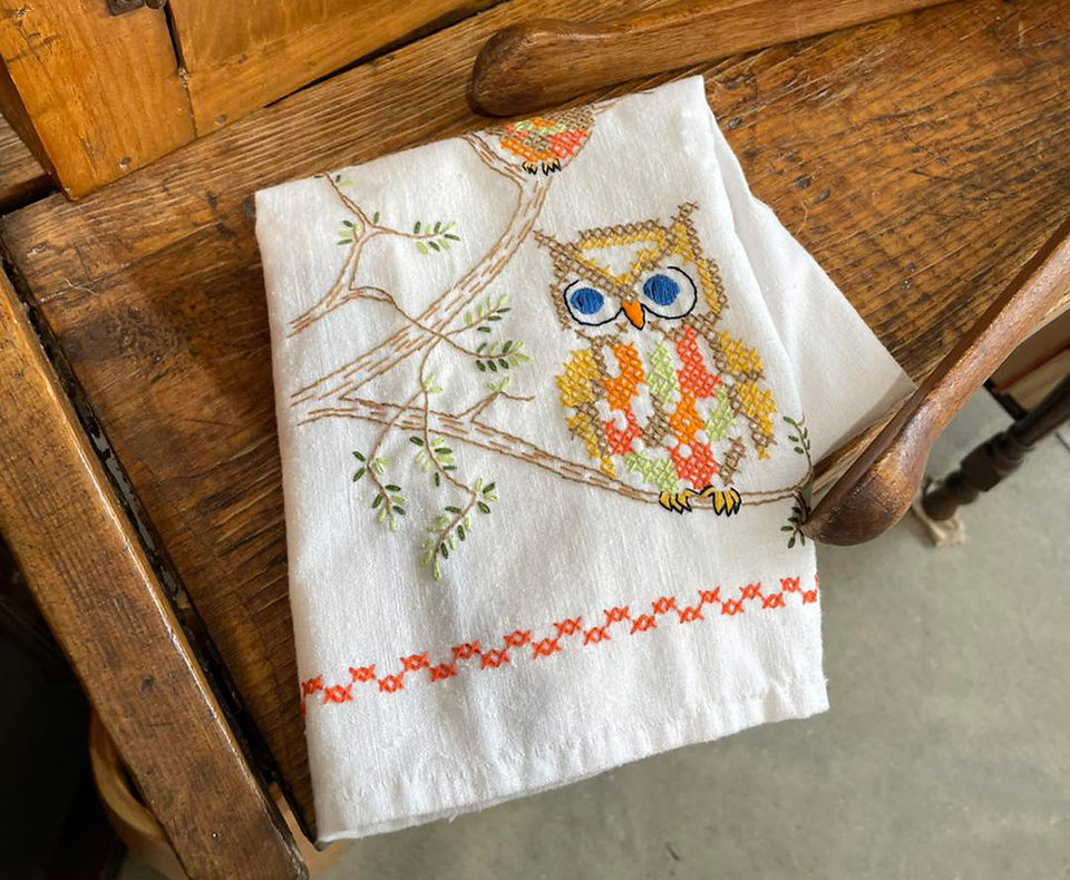 Vintage embroidered towel