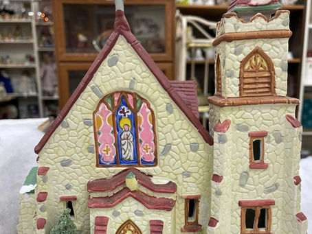 Vintage village church Christmas décor