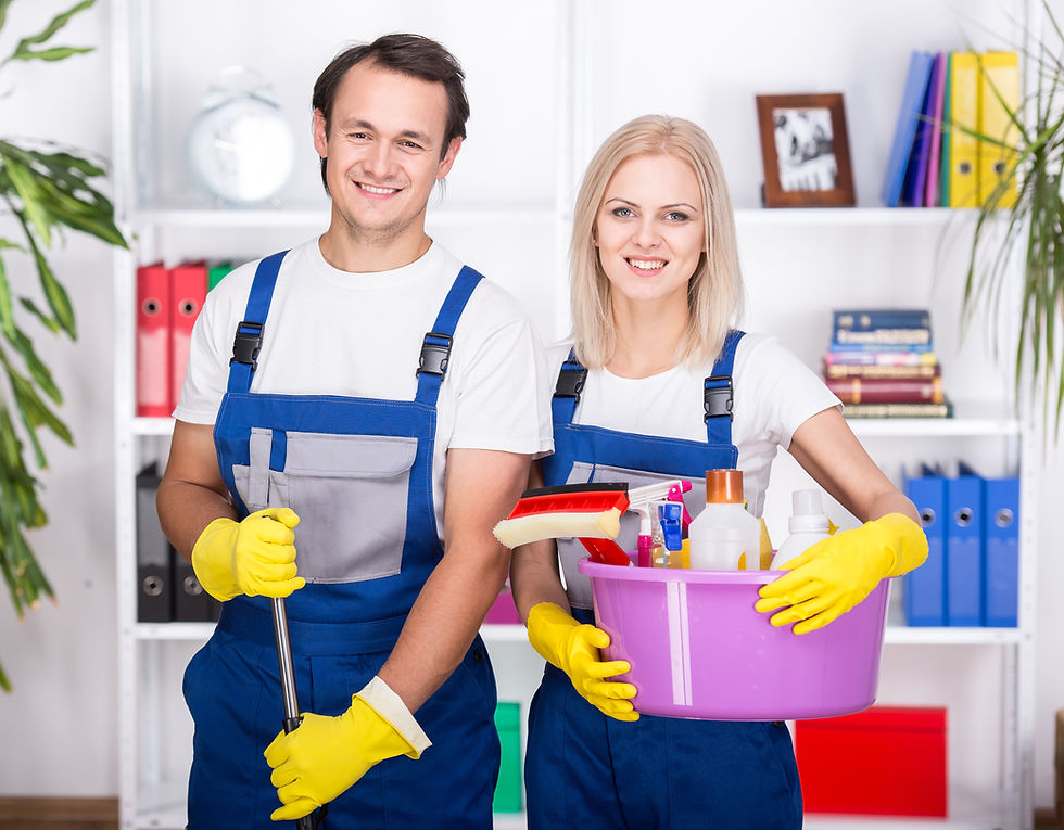 young-smiling-couple-are-holding-cleaning-tools ADEOLA HOME & OFFICE CLEANING