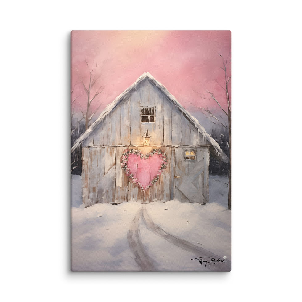 Thumbnail: Love Heart Barn by Tiffany Bohrer - Archival Giclee Canvas