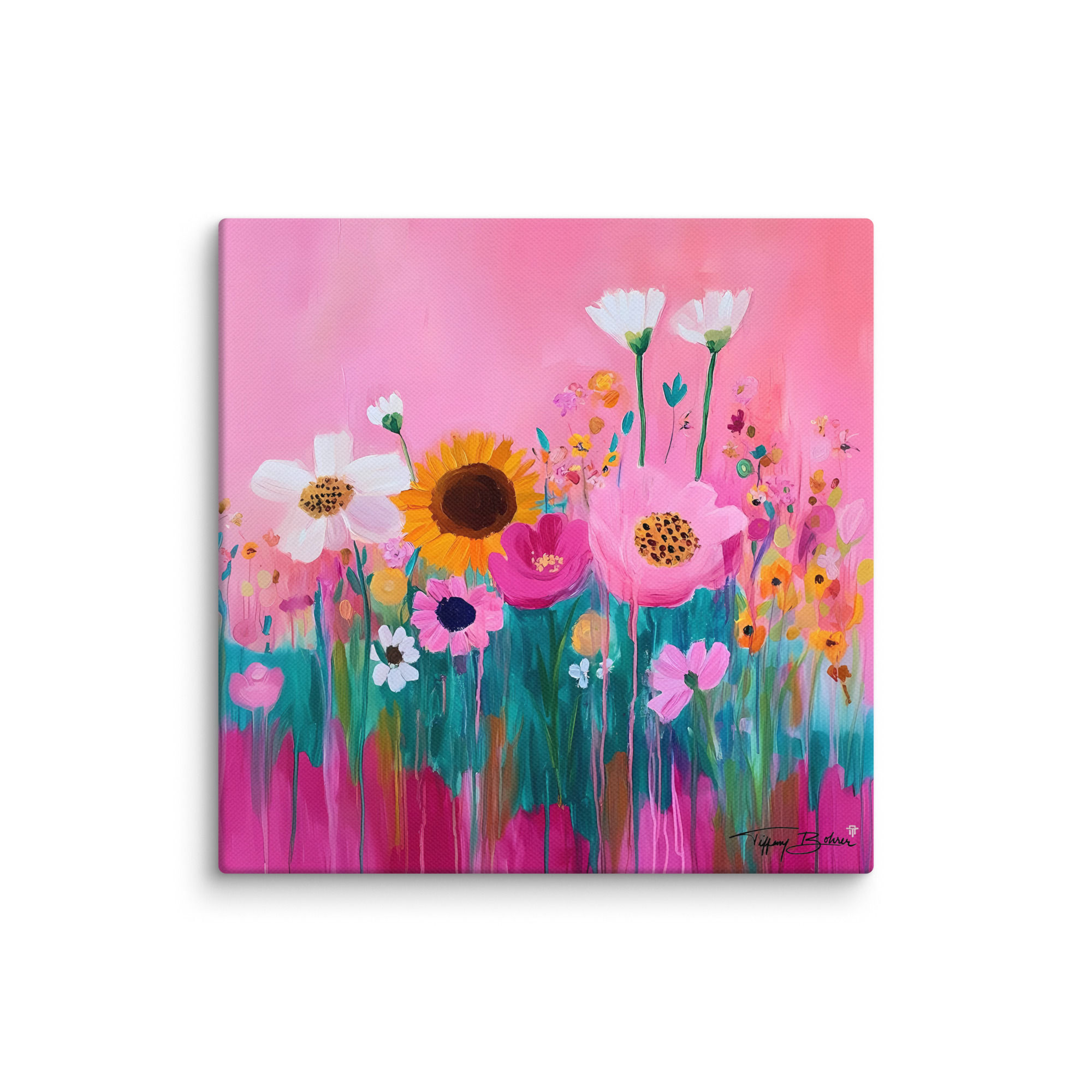 Pink Sky Delight Floral by Tiffany Bohrer - Archival Giclee Canvas