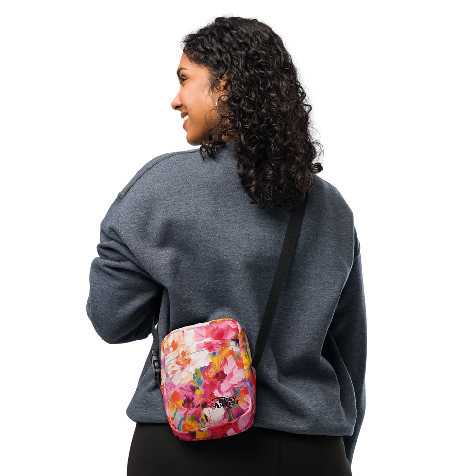Thumbnail: Painted Floral by Tiffany Bohrer Utility crossbody bag