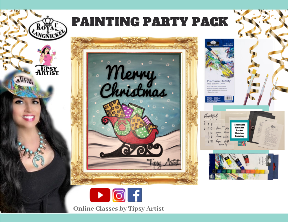 Christmas Sleigh Painting Kit ~ Painting Party Gift