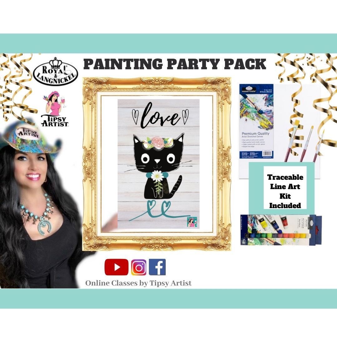 Daisy Love Cat ~ Painting Party Gift