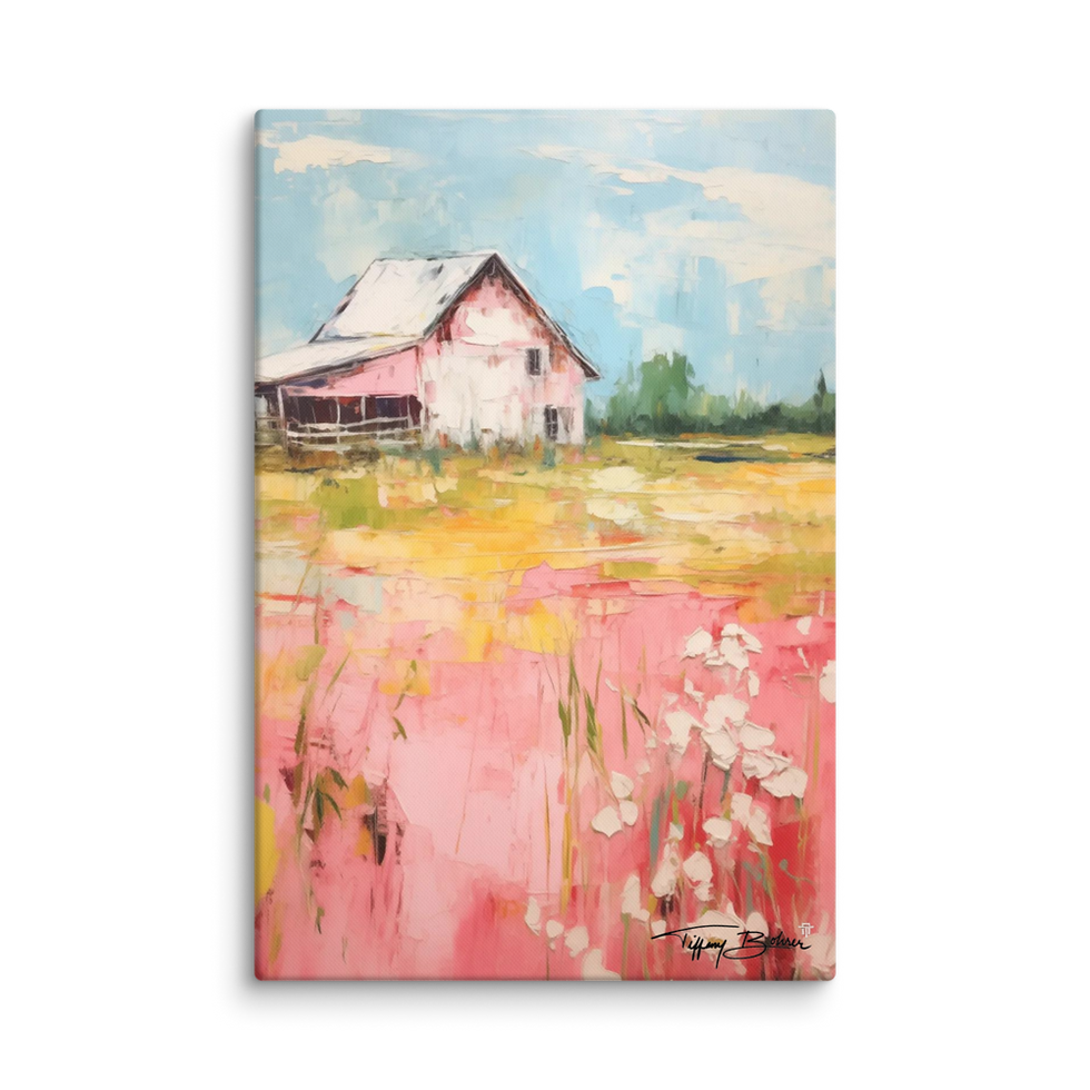 Thumbnail: Pink Country Chic by Tiffany Bohrer - 24x36 Giclee Canvas