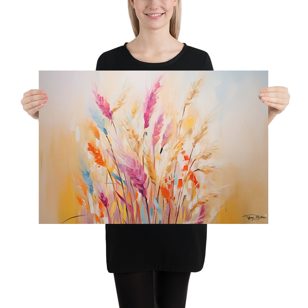 Harvest Wheat in Pink by Tiffany Bohrer - Museum Quality Poster