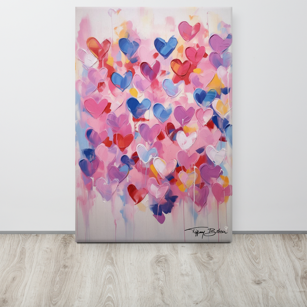 Thumbnail: Dripping Hearts by Tiffany Bohrer - 24x36 Giclee Canvas
