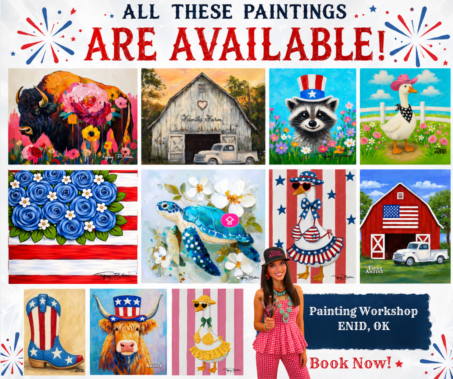 6/20/26- ENID Moose Lodge Class ~ 6 p.m. - Multiple Design Options