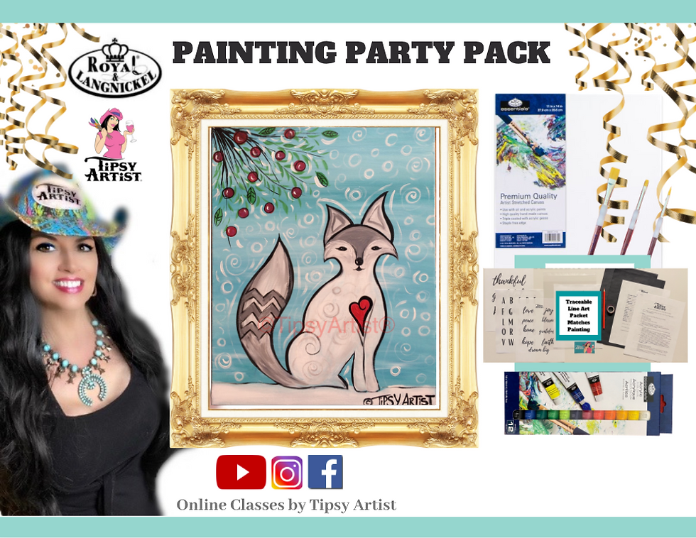 Winter Fox Painting Kit ~ Painting Party Gift