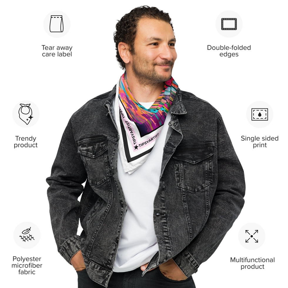 Thumbnail: Blessed and Wild in Full Bloom All-over print bandana - Multiple Sizes