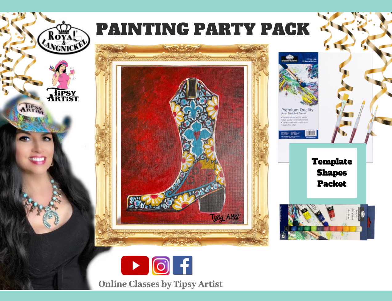 Bedazzled Boot ~ Painting Party Pack