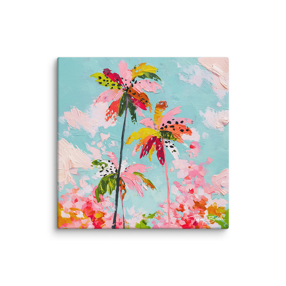 Thumbnail: Preppy Palm Trees by Tiffany Bohrer - Archival Giclee Canvas