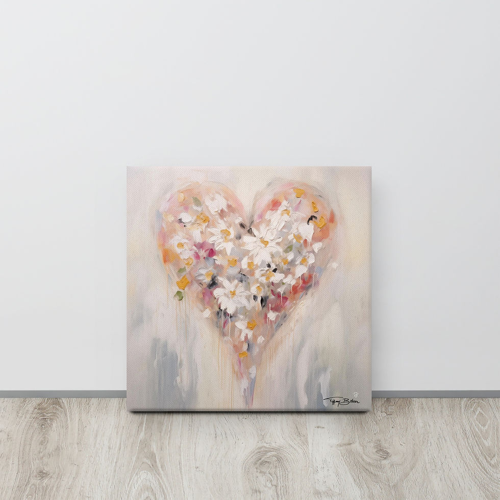 Wildflower Prayer Heart by Tiffany Bohrer - 16x16 Giclee Canvas