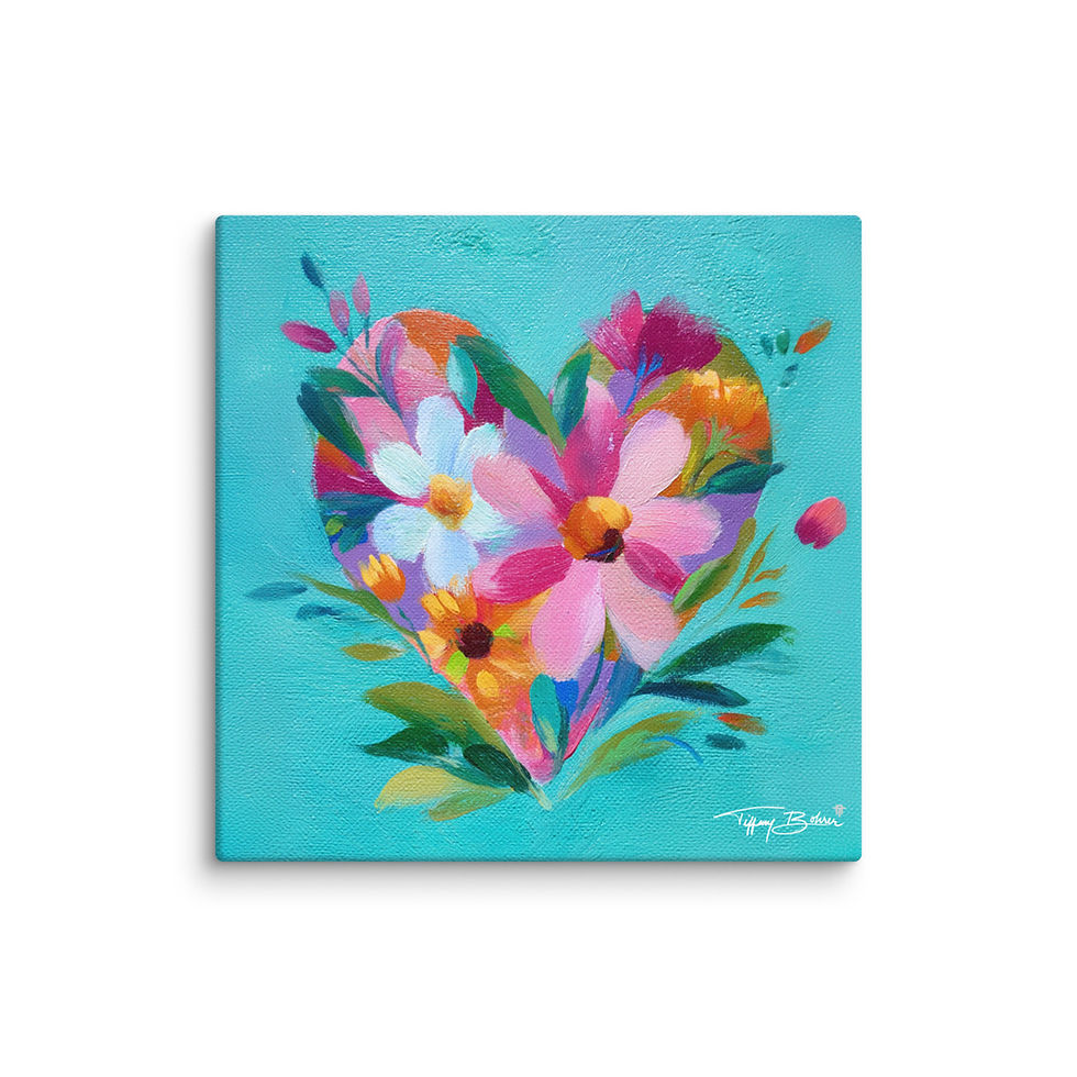 Thumbnail: Spring Floral Heart by Tiffany Bohrer - Archival Giclee Canvas