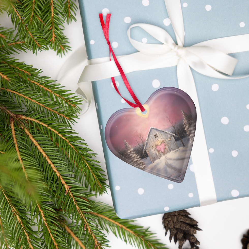 Thumbnail: Sweetheart Winter Barn by Tiffany Bohrer - Acrylic ornament
