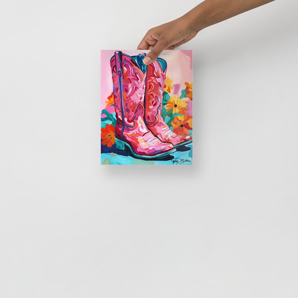 Thumbnail: Pretty in Pink Boots by Tiffany Bohrer - Museum Quality Poster - Multiple Sizes